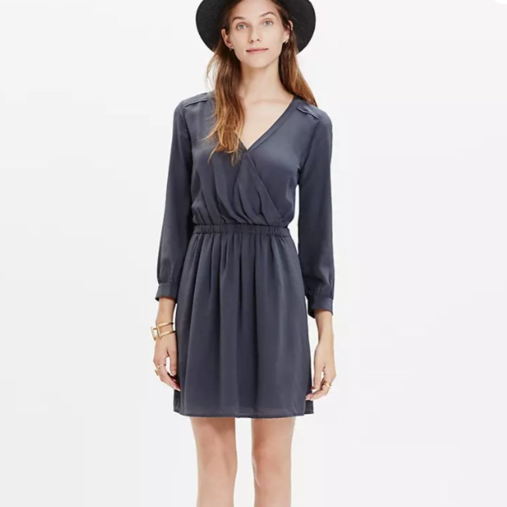 Madewell Silk Faux-Wrap Dress | Size 10